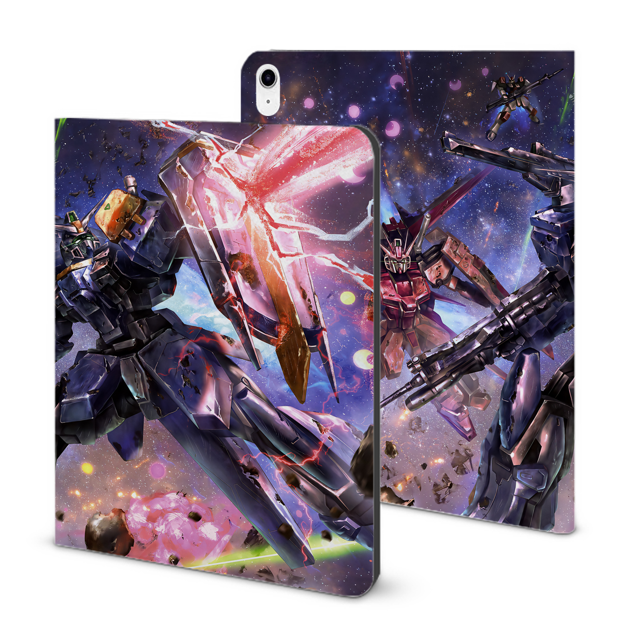 （画像用） 機動戦士ガンダム Mobile Suit Gundam IPad ケース ブック型 PUレザー TPU 耐衝撃 軽量 薄型 ペン収納なし 全面保護 IPad 各モデル対応